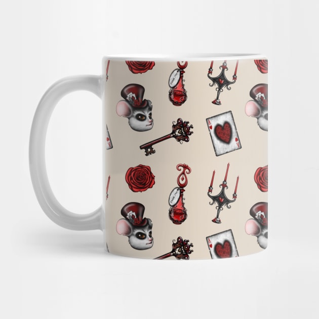 Mad Hatter Red Pattern by DeneboArt